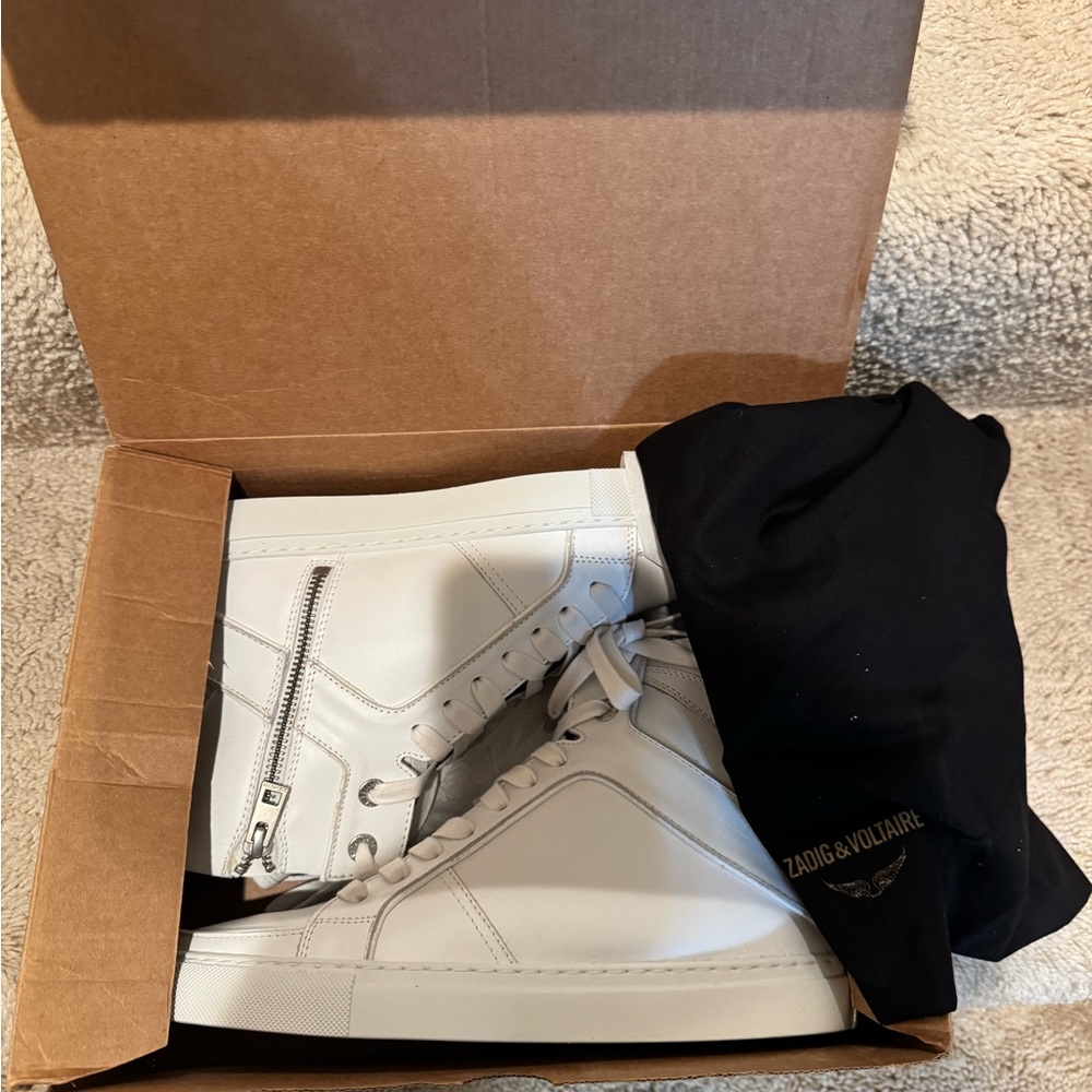 Zadig & Voltaire White High-Top Sneakers - Picture 8 of 8